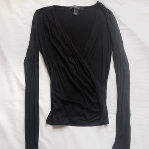 F21 BLACK WRAP TOP